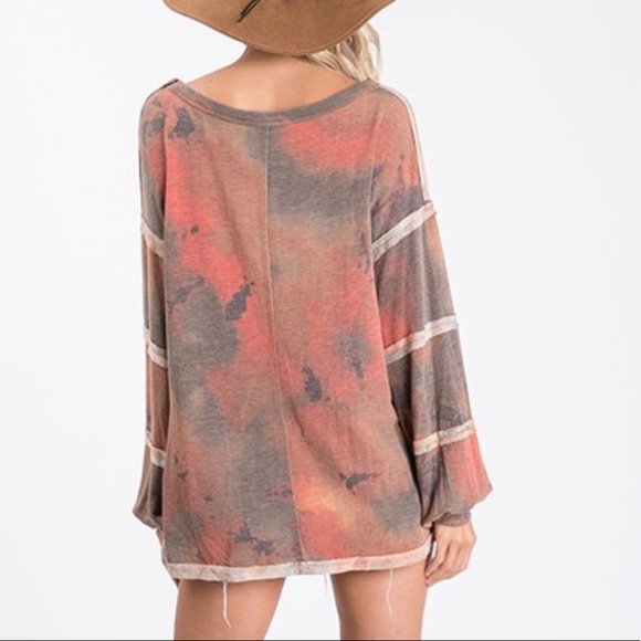 TIE DYE print vintage style knit top - Picture 5 of 8